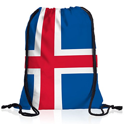 style3 Island Turnbeutel Rucksack Tasche Iceland Flagge WM EM Sport Beutel Festival Fahne Uni Schule Bunt von style3