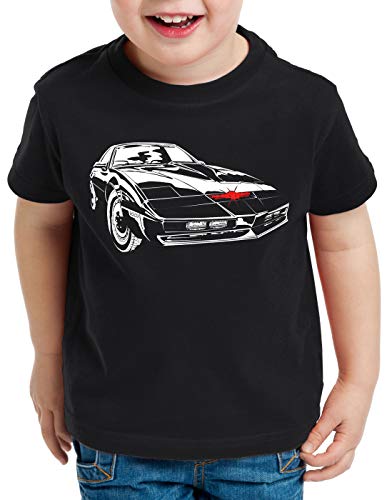style3 K.I.T.T. Encounter T-Shirt für Kinder Michael Knight 2000 Black Rider, Größe:128 von style3