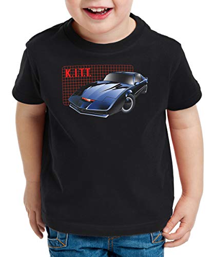 style3 K.I.T.T. T-Shirt für Kinder Michael Knight 2000 Black Rider, Größe:140 von style3