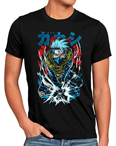 style3 Kakashi Power Herren T-Shirt Ninja Anime Manga Cosplay Kakashi Hatake, Größe:XXL von style3