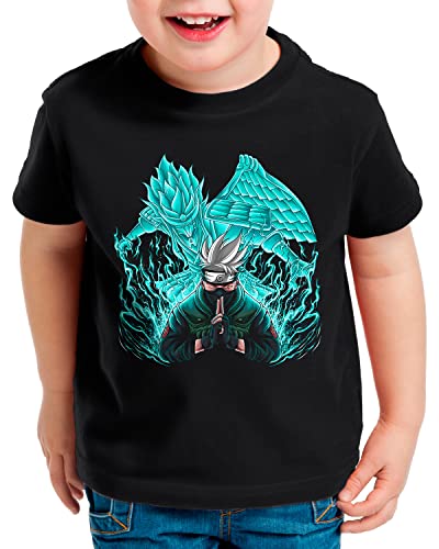 style3 Kakashi vs Susanoo T-Shirt für Kinder Ninja Anime Manga Cosplay Kakashi Hatake, Größe:128 von style3