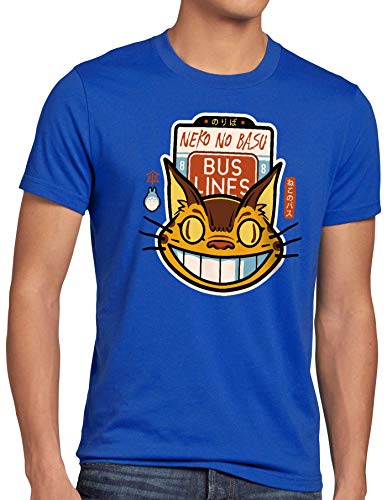 style3 Katzenbuslinie Herren T-Shirt Anime Cosplay Anime Cosplay Nachbar, Größe:3XL, Farbe:Blau von style3