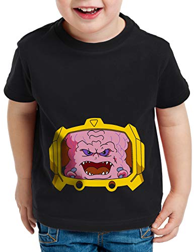 style3 Krang T-Shirt für Kinder Turtles Teenage schildkröte Comic Mutant, Farbe:Schwarz, Größe:116 von style3