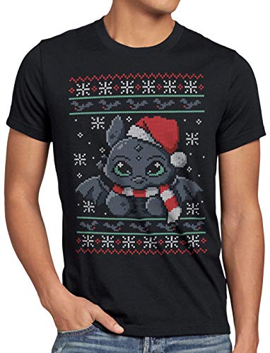 style3 Krümelmonster Ugly Sweater Herren T-Shirt Kekse Cookie Fun Ernie bert Monster x-Mas Pulli, Größe:XXL, Farbe:Schwarz von style3