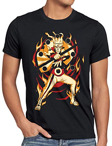 style3 Kurama Modus Herren T-Shirt Uzumaki Ninja Anime Manga, Größe:5XL von style3