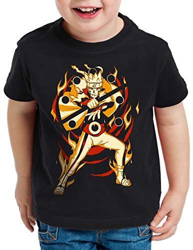 style3 Kurama Modus T-Shirt für Kinder Uzumaki Ninja Anime Manga, Größe:128 von style3