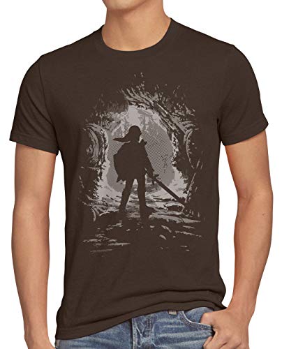 style3 Link Explorer Herren T-Shirt Hyrule Gamer Switch, Größe:S, Farbe:Braun von style3