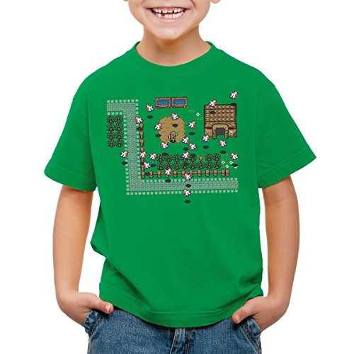 style3 Link Retro Gamer Kinder T-Shirt, Farbe:Grün;Größe:140 von style3