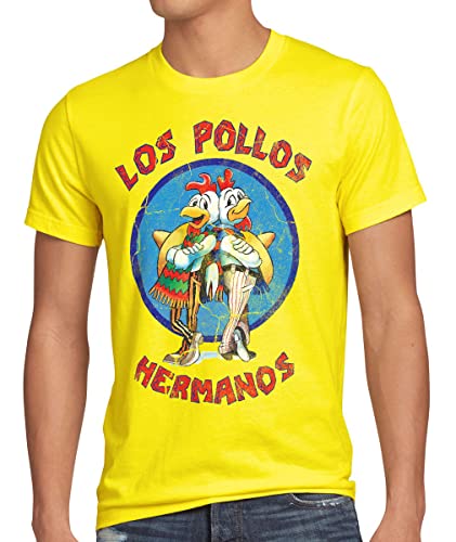 style3 Los Pollos T-Shirt Herren, Größe:M, Farbe:Gelb von style3