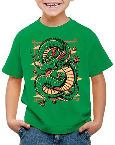 style3 Magical Dragon T-Shirt für Kinder Dragon Z Goku Vegeta Drachen Ball, Farbe:Grün, Größe:128 von style3