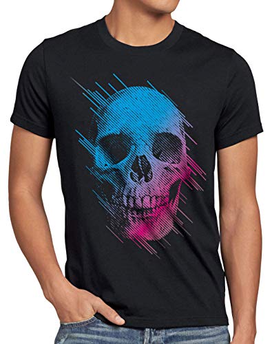 style3 Mario Totenkopf Herren T-Shirt Videospiel Konsole super World, Größe:5XL, Farbe:Schwarz von style3