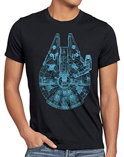 style3 Millennium Falcon Top View Herren T-Shirt falkon rasender Falke, Größe:XXL von style3