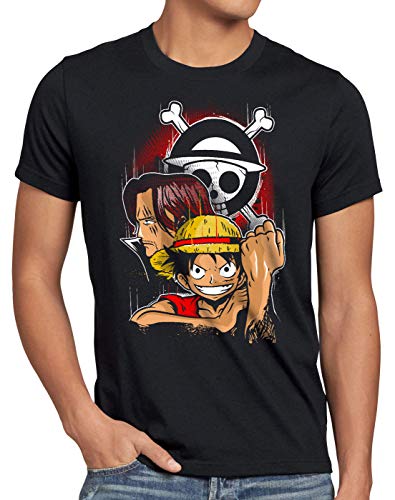 style3 Monkey D. Ruffy Herren T-Shirt Strohhut Bande Anime Manga, Größe:4XL von style3