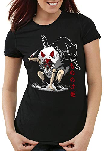 style3 Mononoke Wolf Damen T-Shirt Manga Anime Cosplay japanisch, Größe:M von style3