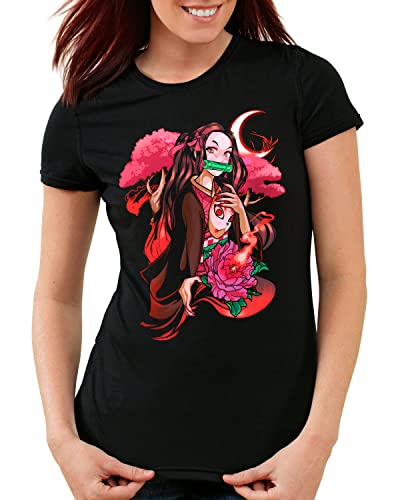 style3 Moon Demon Damen T-Shirt Demon Anime Japan Manga, Größe:M von style3