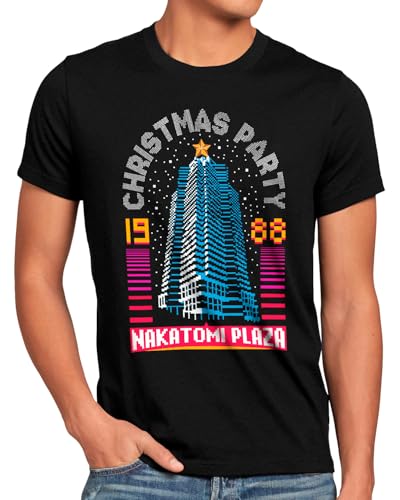 style3 Nakatomi Party Herren T-Shirt Xmas Weihnachten Weihnachtspullover Pulli Ugly Sweater Strick, Größe:4XL von style3