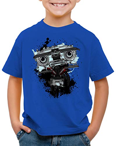 style3 Nummer 5 T-Shirt für Kinder Johnny fünf Roboter Short Circuit, Farbe:Blau, Größe:128 von style3