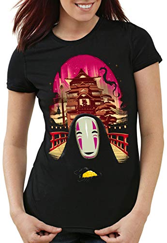 style3 Ohngesicht Damen T-Shirt zauberland Reise Anime Manga Chihiro, Größe:M von style3