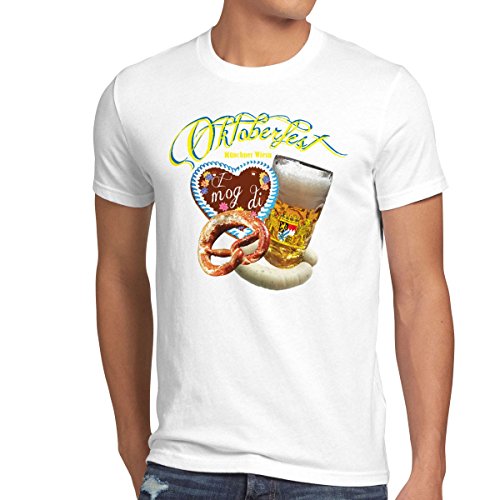 style3 Oktoberfest T-Shirt Herren Wiesn Fest, Größe:XL, Farbe:Weiß von style3