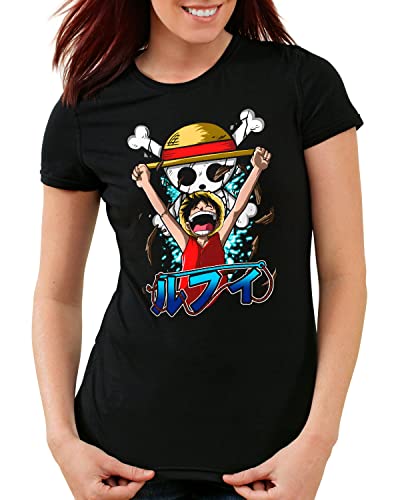 style3 One King Luffy Damen T-Shirt Piece Anime Manga Japan, Größe:S von style3