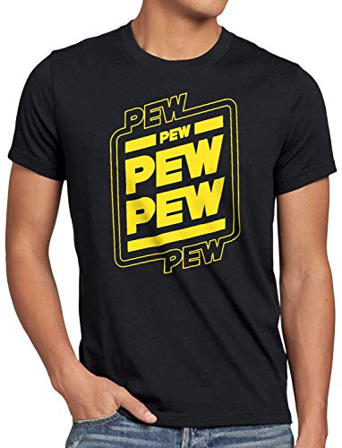 style3 Pew Pew Pew Pew Herren T-Shirt Star Blaster, Größe:5XL von style3