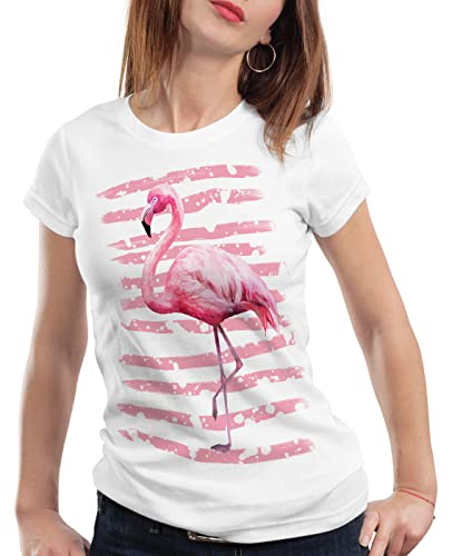 style3 Pink Power Damen T-Shirt Flamingo Strand Urlaub, Größe:L von style3