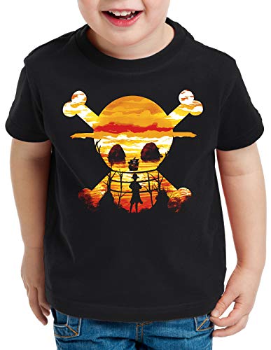 style3 Pirate Sunset T-Shirt für Kinder one Anime Piece japanisch, Größe:164 von style3