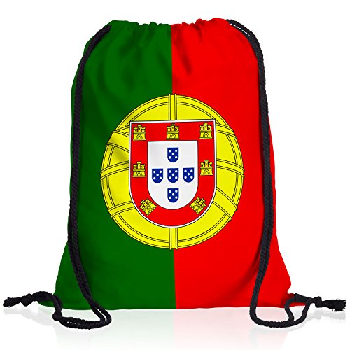 style3 Portugal Turnbeutel Rucksack Tasche Flagge WM EM Sport Beutel Festival Fahne Uni Schule Bunt von style3