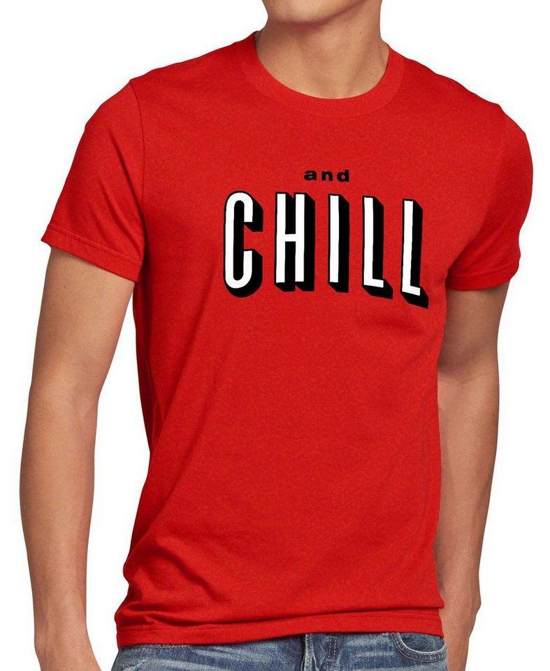 style3 Print-Shirt Herren T-Shirt ...AND CHILL netflix serie date binge watching sex ficken stream von style3