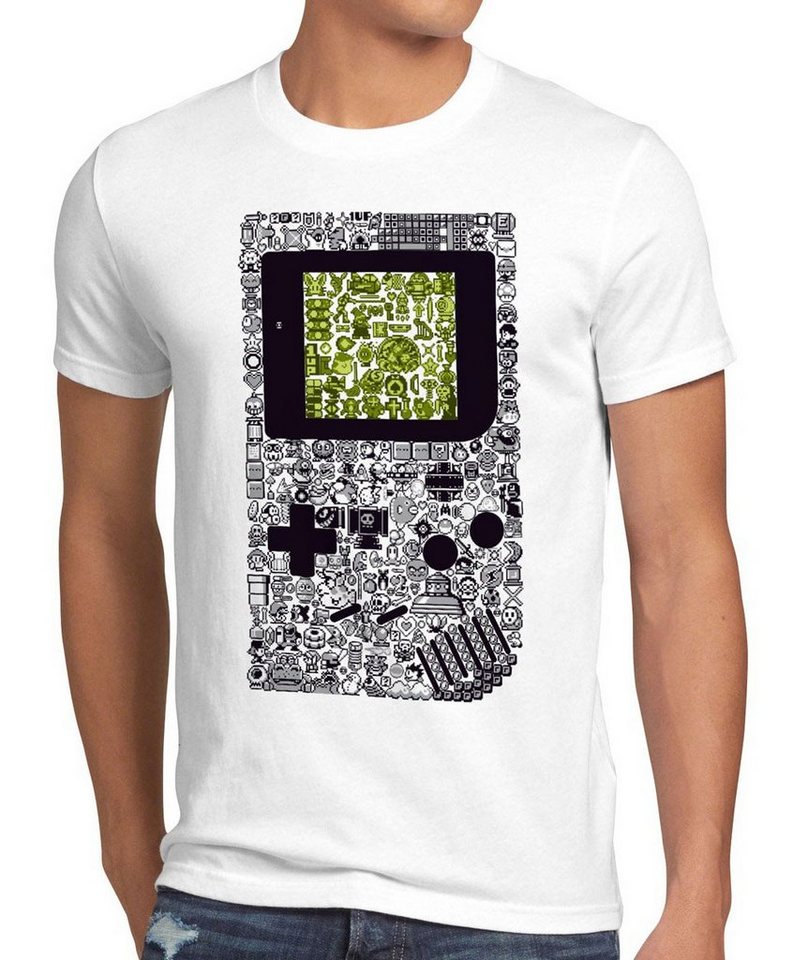 style3 Print-Shirt Herren T-Shirt 8Bit Gamer T-Shirt retro gaming boy switch nes wii luigi yoshi color n64 classic von style3