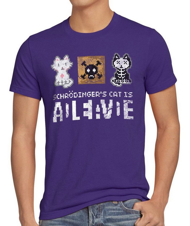 style3 Print-Shirt Herren T-Shirt 8Bit Schrödingers Katze big bang cooper cat schroedinger sheldon von style3