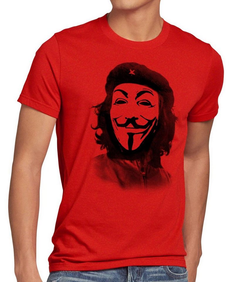 style3 Print-Shirt Herren T-Shirt Anonymous Che Guevara guy fawkes occupy maske guy fawkes hacker g8 kuba von style3