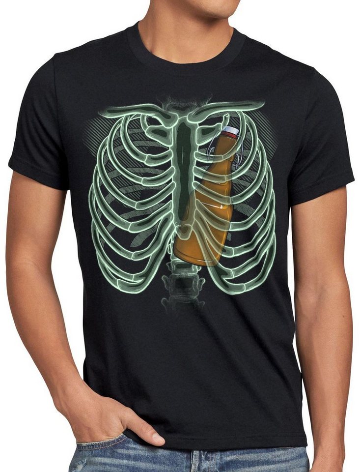 style3 Print-Shirt Herren T-Shirt Bierflasche X-Ray hopfen malz papa röntgen von style3