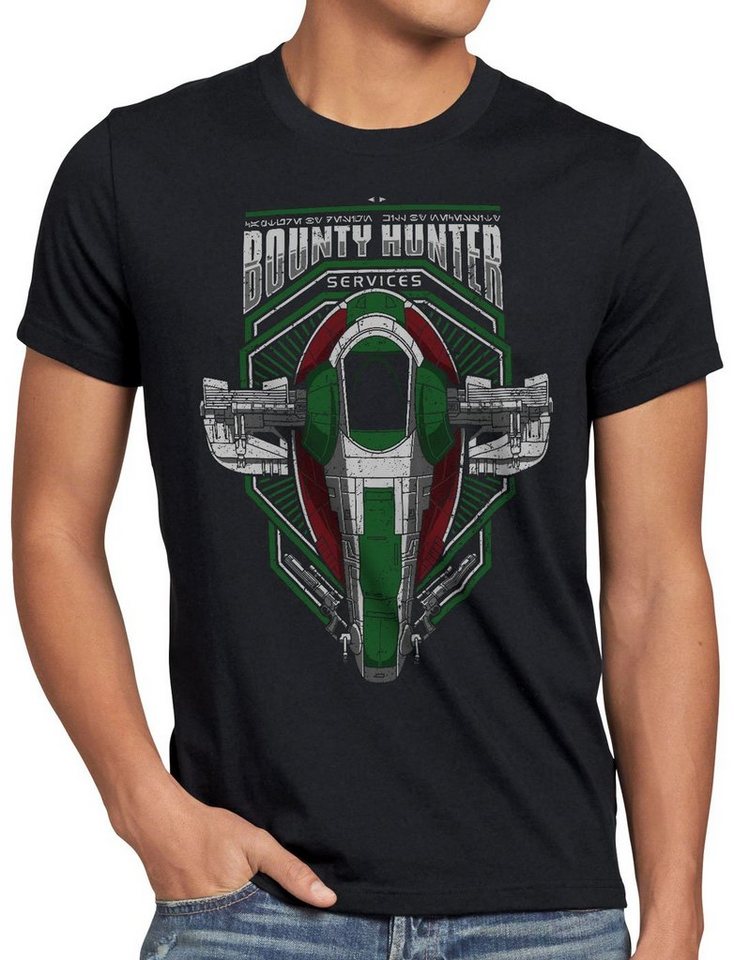 style3 Print-Shirt Herren T-Shirt Bounty Hunter Boba Fett jango kopfgeldjäger slave-01 von style3