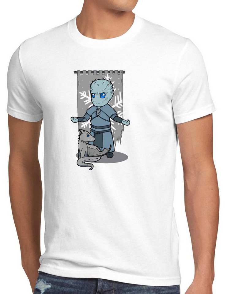 style3 Print-Shirt Herren T-Shirt Chibi Nachtkönig weiße wanderer von style3