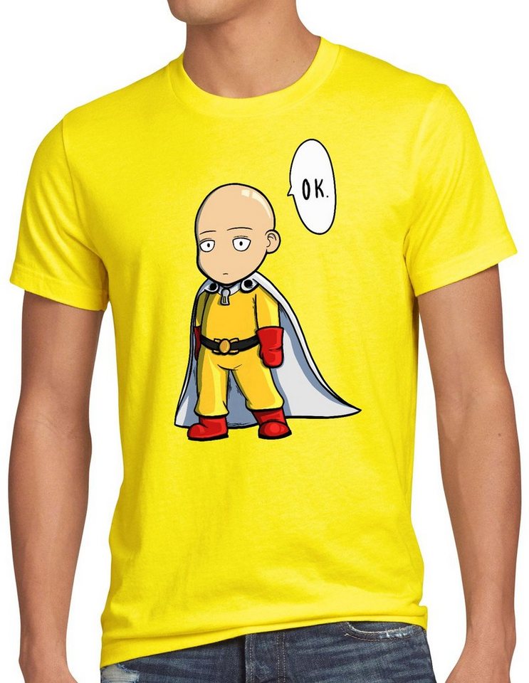 style3 Print-Shirt Herren T-Shirt Chibi Saitama one punch anime manga von style3