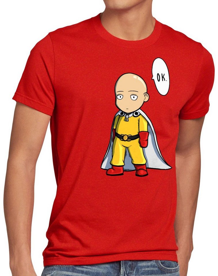 style3 Print-Shirt Herren T-Shirt Chibi Saitama one punch anime manga von style3