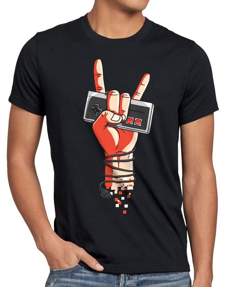 style3 Print-Shirt Herren T-Shirt Classic Rock nes controller gamepad 8-Bit konsole gamer von style3