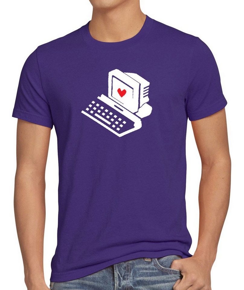 style3 Print-Shirt Herren T-Shirt Computer Love Sheldon Big Bang PC Mac Herz Nerd tbbt Retro theory von style3
