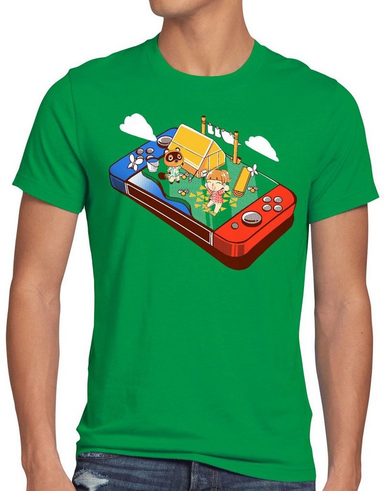 style3 Print-Shirt Herren T-Shirt Crossing Pocket switch animal videospiel horizons von style3