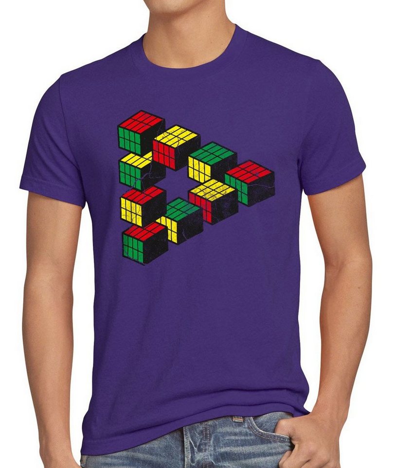 style3 Print-Shirt Herren T-Shirt Cube Big Bang Sheldon Escher Cooper Penrose Dreieck Würfel Theory von style3