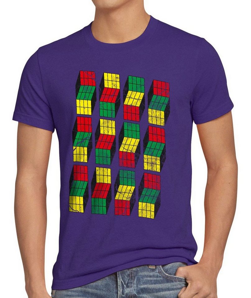 style3 Print-Shirt Herren T-Shirt Cubes Sheldon Würfel Big Bang Rubik Meltig Cooper Zauber Theory von style3