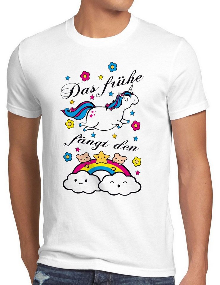 style3 T-Shirt Das frühe Einhorn fängt Regenbogen Unicorn spruch fun süß kinder von style3