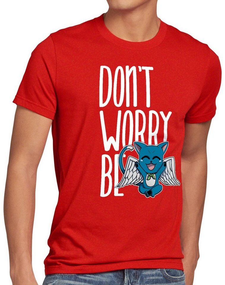 style3 Print-Shirt Herren T-Shirt Don't worry be Happy fairy anime manga japan tail von style3