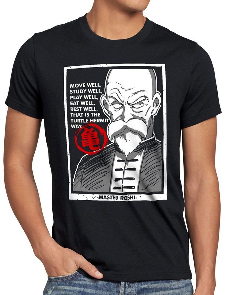 style3 Print-Shirt Herren T-Shirt Dragon Master Roshi turtle ball z von style3