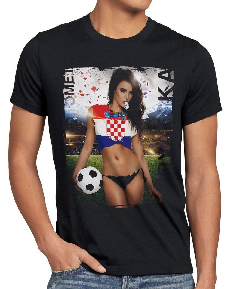 style3 Print-Shirt Herren T-Shirt EM 2022 Soccer Girl Deutschland Fußball Trikot Germany Schwarz von style3