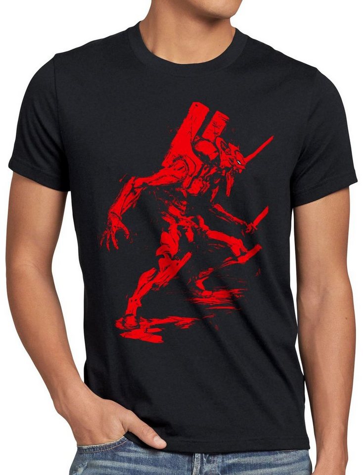 style3 Print-Shirt Herren T-Shirt Evanglion Rage Anime Eva Roboter von style3