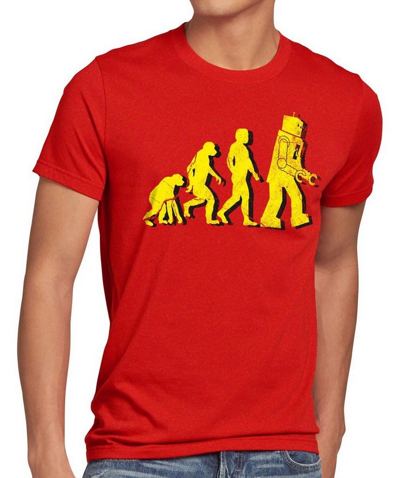 style3 Print-Shirt Herren T-Shirt Evolution big bang roboter sheldon theory cooper darwin neu robot von style3