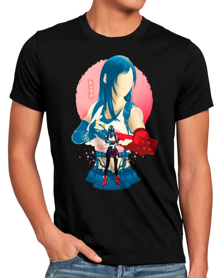 style3 Print-Shirt Herren T-Shirt Fist Fighter Girl final fantasy 7 VII chocobo remake von style3