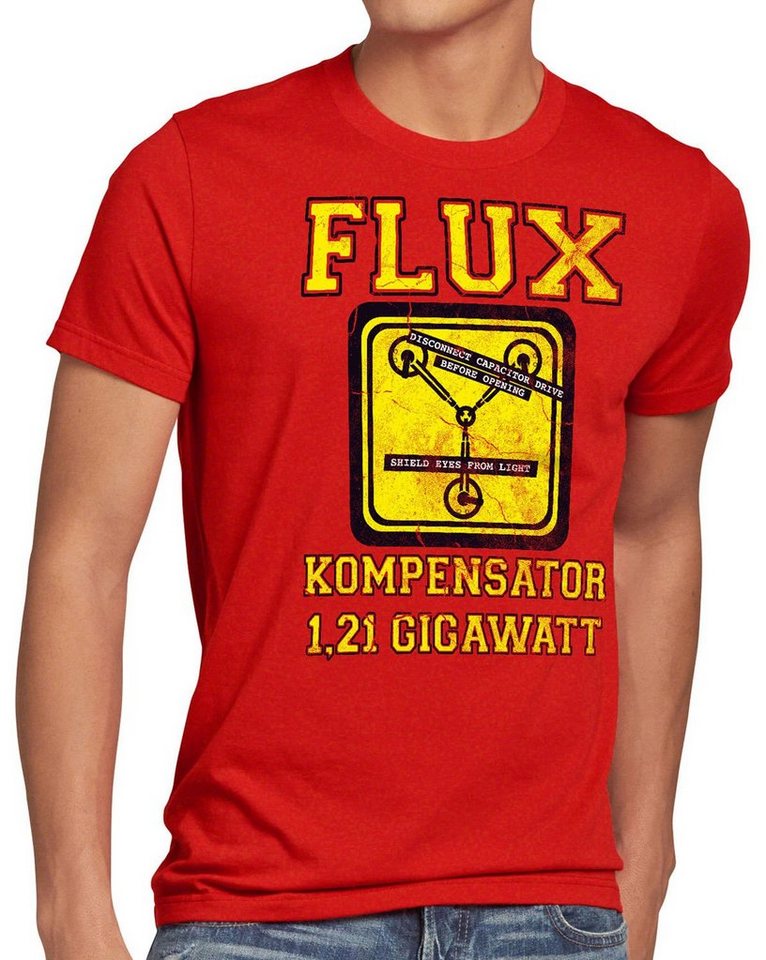 style3 Print-Shirt Herren T-Shirt Flux Kompensator Future Gamer Zukunft Zurück Zeitreise delorean von style3